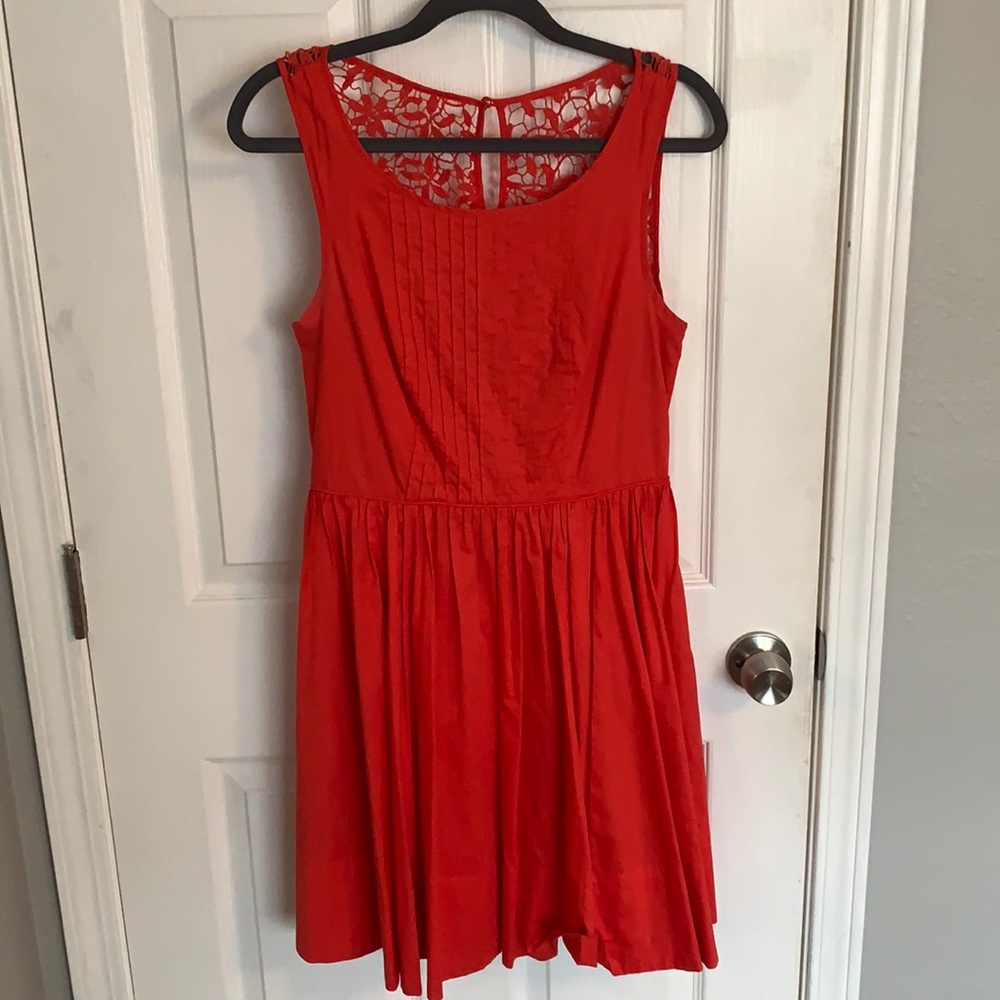 Anthropologie orange/red party dress